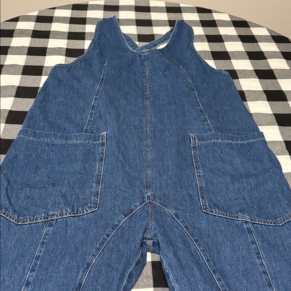 WE THE FREE People High Roller Jumpsuit Slouchy Denim Overall Oversized Women L - Picture 5 of 13